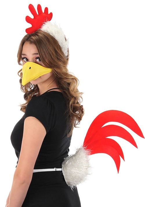 Elastic Perky Chicken Costume Accessory Tail