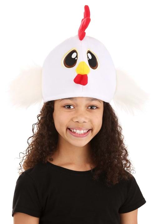 White Chicken Velour Costume Hat