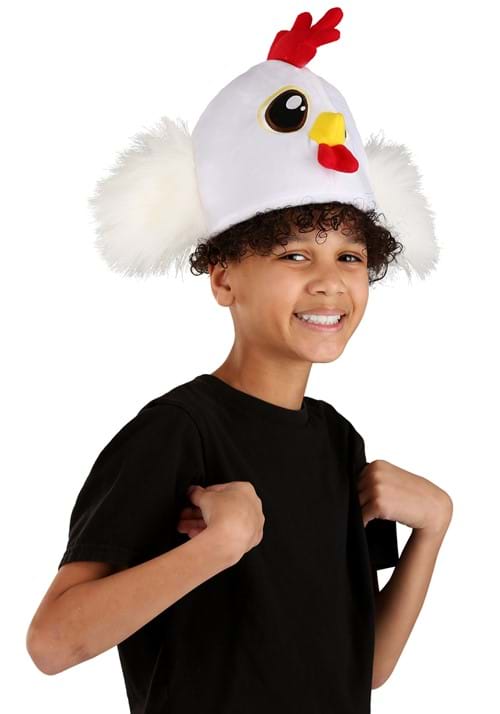 White Chicken Velour Costume Hat
