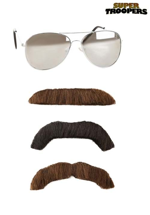 Adult Super Troopers Mustache and Sunglasses Kit