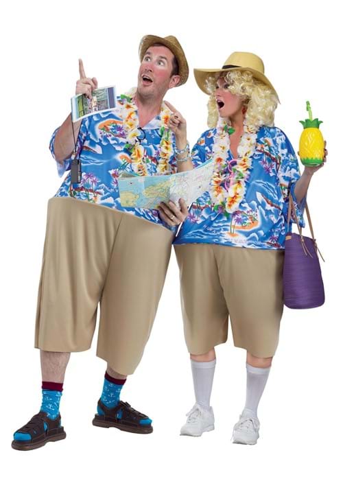Tacky Tourist Costume for Adults with Flower Lei