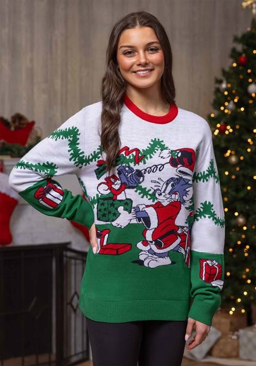 Adult Tom and Jerry Scenic Ugly Christmas Sweater