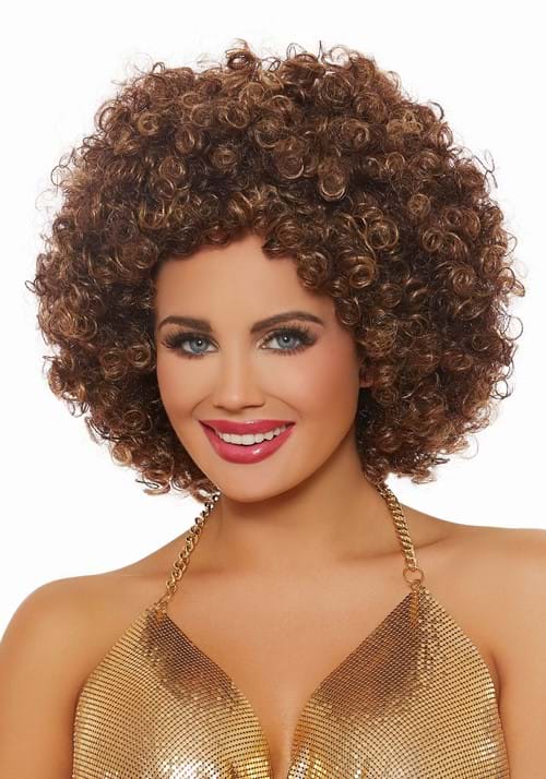 Brown Disco Costume Wig for Men
