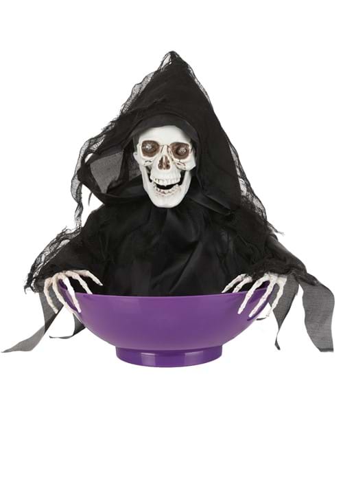 9-Inch Candy Bowl with Shaking Reaper Animated Decoration