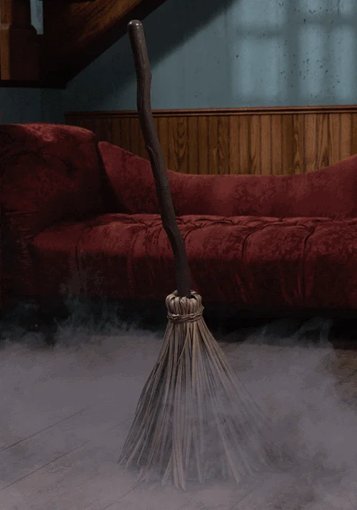 38-Inch Enchanted Magical Broom Animatronic Decoration