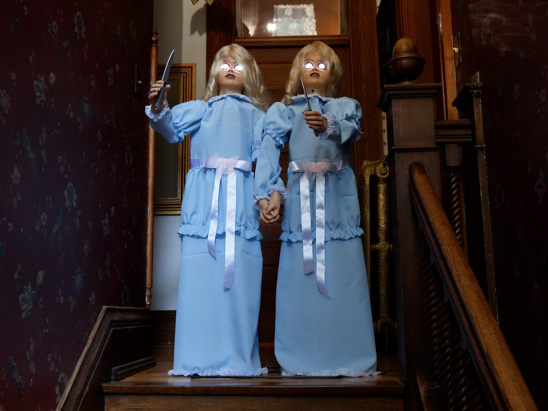 4FT Animated Killer Twin Girls Prop 3 4FT Animated Killer Twin Girls Prop