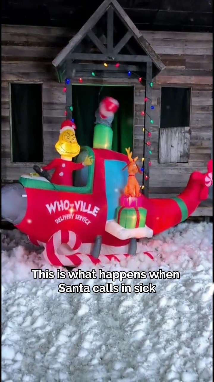 10FT Animated Inflatable Grinch in Helicopter Decoration