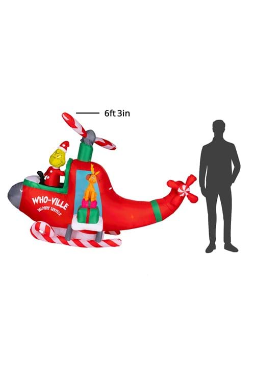 10FT Animated Inflatable Grinch in Helicopter Decoration