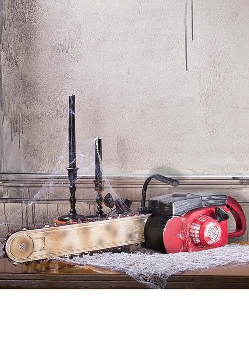 22-Inch Animated Red Rusted Finish Chainsaw Decoration