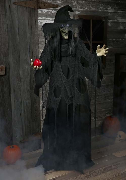5.8FT Standing Black Witch Animated Decoration - Scream Saver
