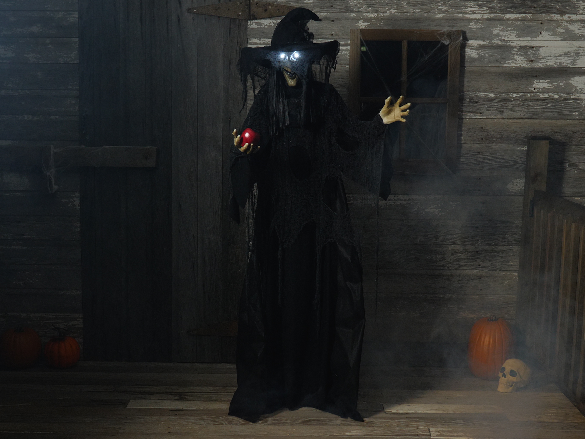 5.8FT Standing Black Witch Animated Decoration - Scream Saver 3 5.8FT Standing Black Witch Animated Decoration - Scream Saver