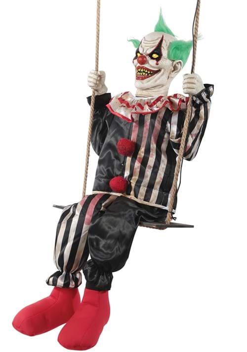 4FT Animated Swinging Chuckles Evil Clown Decoration