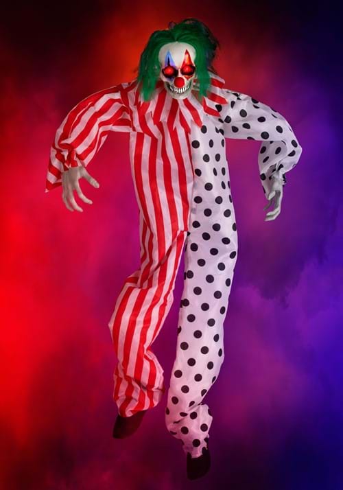 4.5FT Talking Evil Clown Animated Hanging Decoration