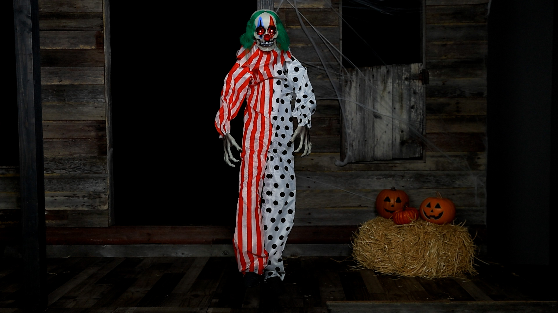 4.5FT Talking Evil Clown Animated Hanging Decoration 3 4.5FT Talking Evil Clown Animated Hanging Decoration