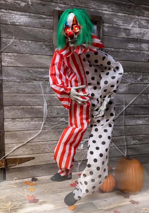 4.5FT Talking Evil Clown Animated Hanging Decoration 4 4.5FT Talking Evil Clown Animated Hanging Decoration