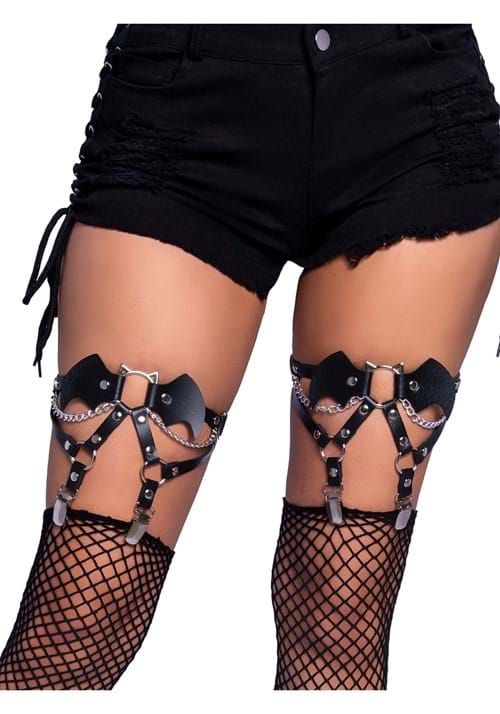 Bat Studded Thigh High Garter for Women