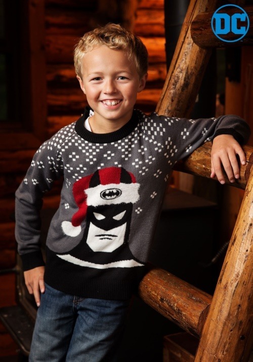 Batman Holiday Hat Kids Ugly Christmas Sweater