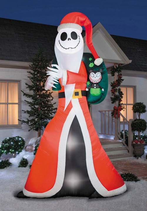 10FT Inflatable Disney Jack Skellington Sandy Claws Decoration
