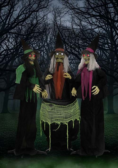 6.25FT Animated Judy, Jody, and Julie Coven of Witches Decoration - Scream Saver