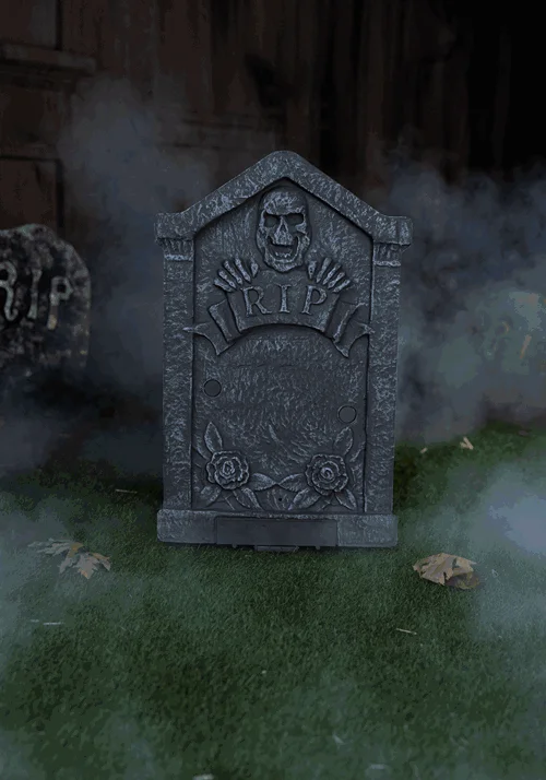 2.1FT Animated Jump Scare Skull and Tombstone Decoration - Tekky