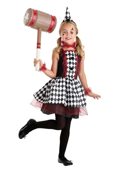 Girl's Burgundy Harlequin Costume