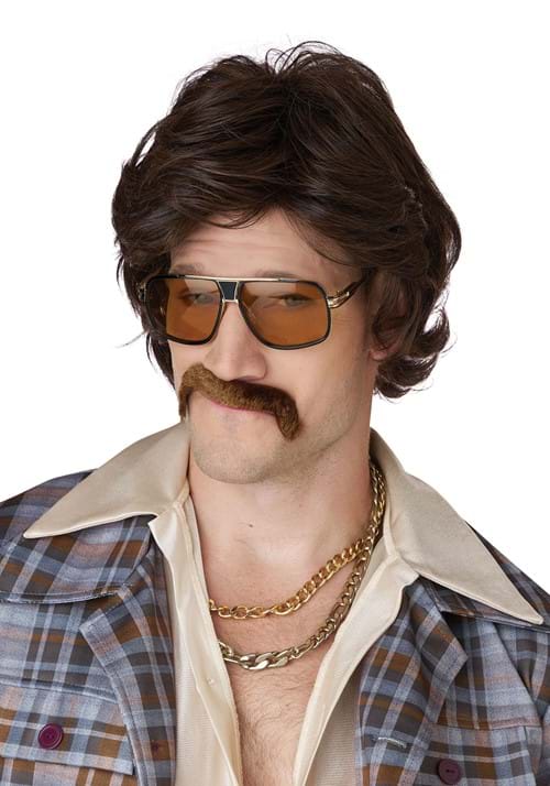 Disco Daddy Costume Wig and Mustache for Men