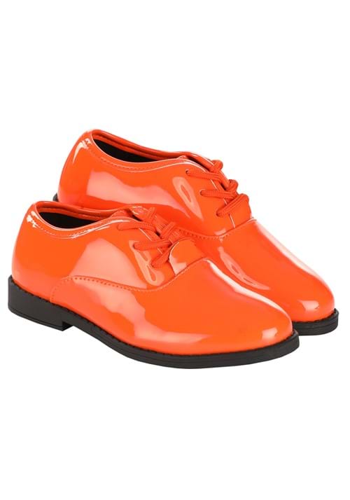 Orange Shiny Tuxedo Shoe for Kids