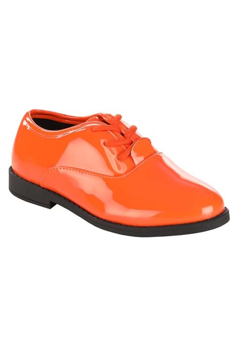 Orange Shiny Tuxedo Shoe for Kids