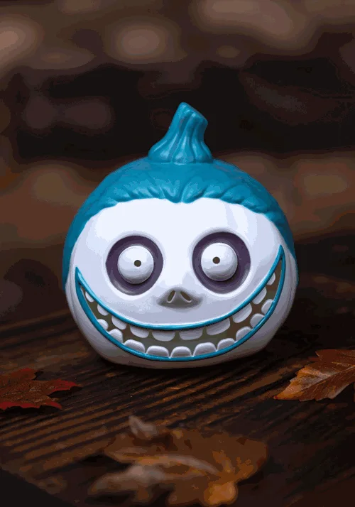6-Inch Nightmare Before Christmas Light Up Barrel Pumpkin Prop