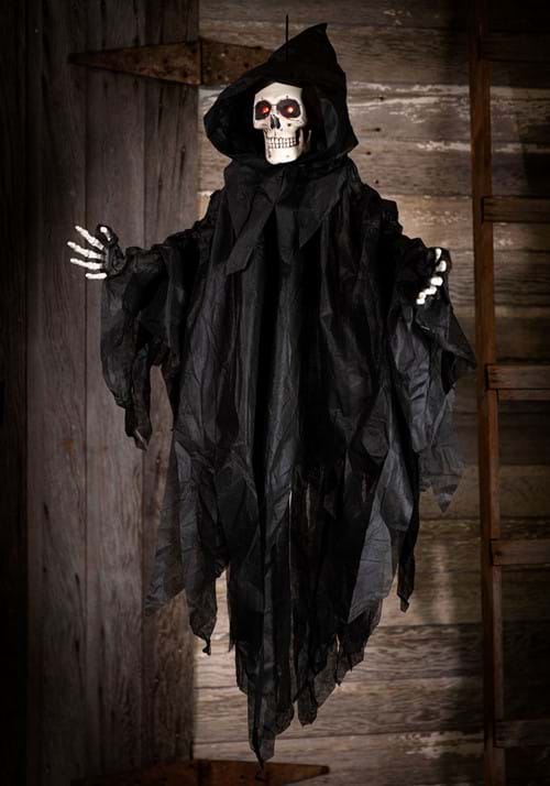 Hanging Light Up Black Reaper Halloween Decoration