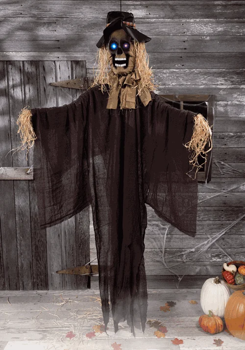 5.5FT Hanging Scarecrow with Color LED Changing Lights Prop