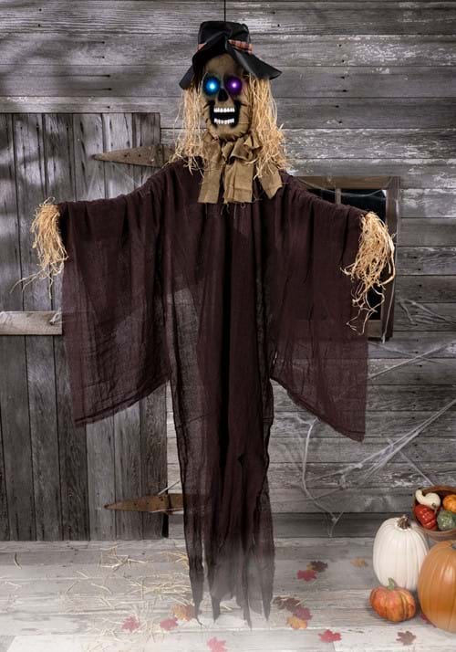 5.5FT Hanging Scarecrow with Color LED Changing Lights Prop