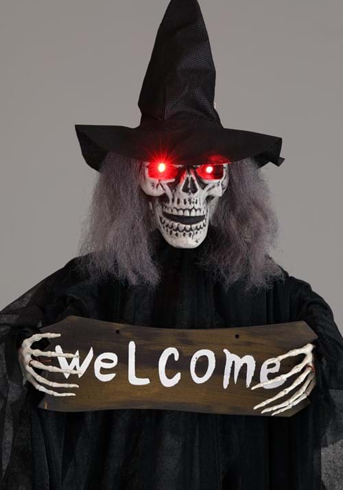 40-Inch Hanging Witch Welcome Halloween Prop