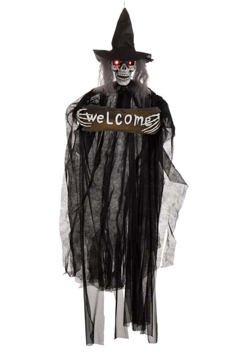 40-Inch Hanging Witch Welcome Halloween Prop