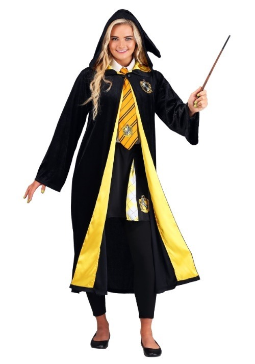 Adult Harry Potter Deluxe Hufflepuff Robe Costume 3 Adult Harry Potter Deluxe Hufflepuff Robe Costume