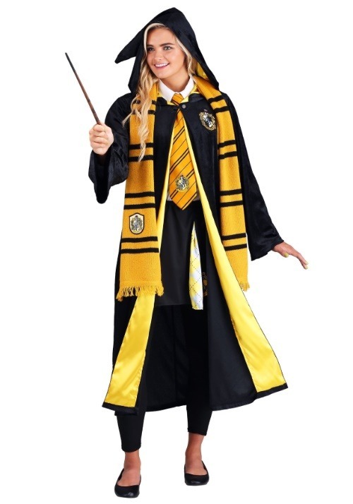 Adult Harry Potter Deluxe Hufflepuff Robe Costume 4 Adult Harry Potter Deluxe Hufflepuff Robe Costume