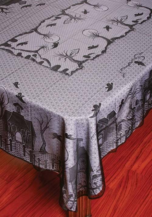 Lace Haunted House Decorative Tablecloth
