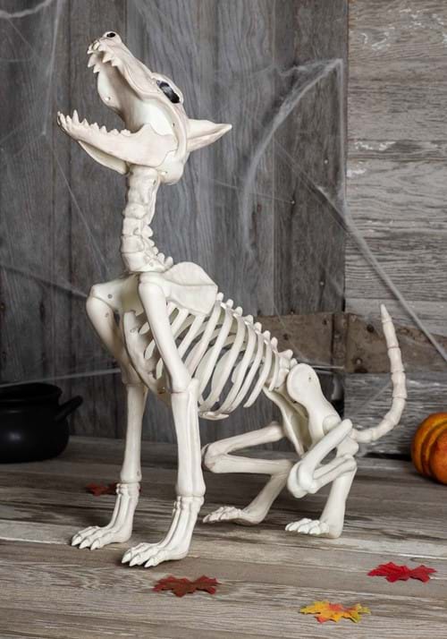 27-Inch Howl At The Moon Dog Skeleton Decoration