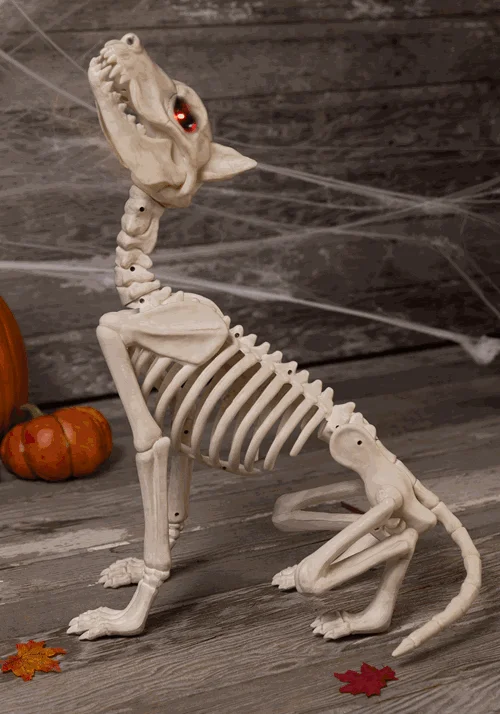 27-Inch Animated Howling Bonez Skeleton Dog Decoration