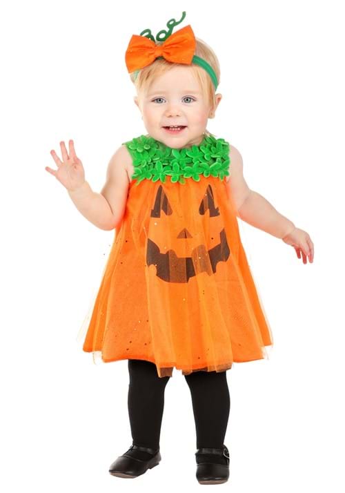 Girl's Infant Shimmering Pumpkin Costume