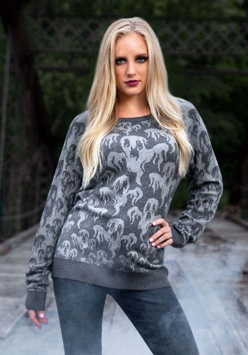 Adult Ghoulish Ghosts Halloween Sweater
