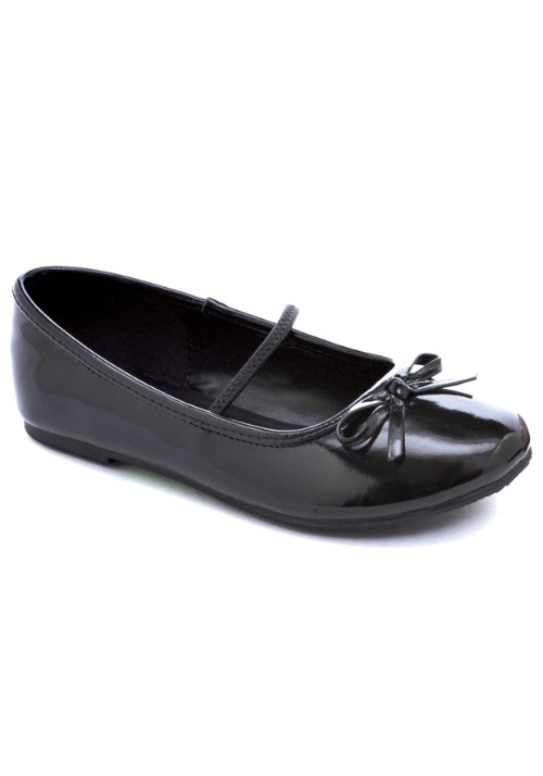 Black Ballet Costume Flats for Girls