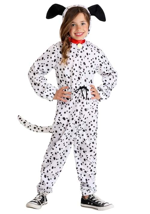 Girls Cozy Dalmatian Jumpsuit Costume 4 Girls Cozy Dalmatian Jumpsuit Costume