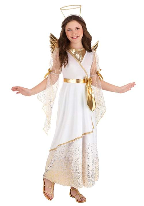 Golden Angel Costume Dress for Girls
