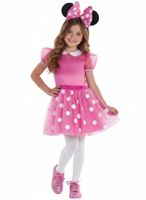 Pink Minnie Mouse Dress Costume for Girls
