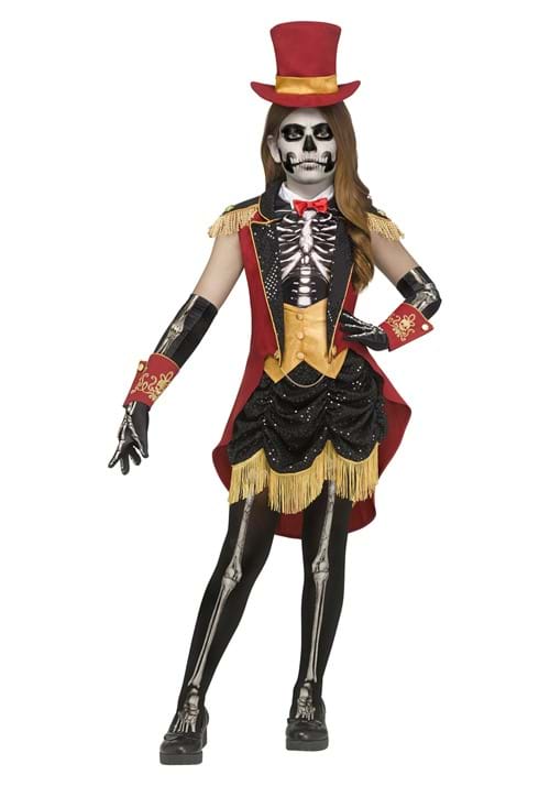 Girl's Skeletal Ringleader Costume