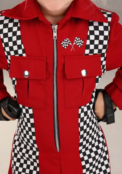 Girl's Red Racer Jumpsuit Toddler Costume