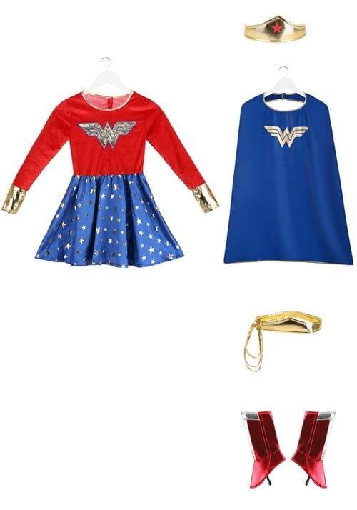 Wonder Woman Long Sleeve Dress Costume for Girls 10 Wonder Woman Long Sleeve Dress Costume for Girls