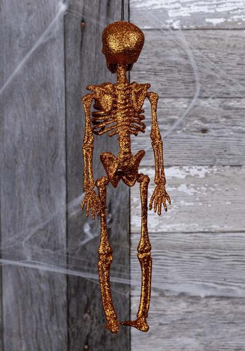 16-Inch Orange Glittering Skeleton Decoration 3 16-Inch Orange Glittering Skeleton Decoration