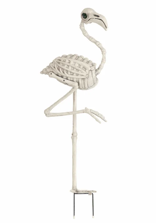 30-Inch Glow in the Dark Flamingo Skeleton Decoration